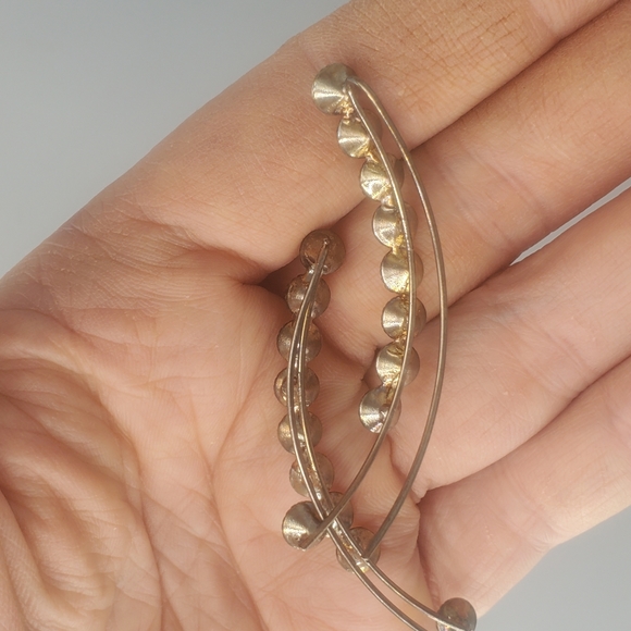 Silvertone Rhinestone Earring Cuffs - Picture 4 of 5